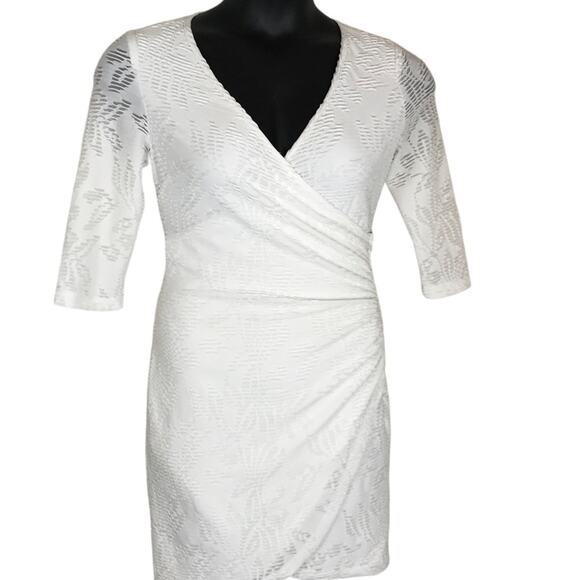 GUESS Faux Wrap Mini Dress - Picture 1 of 12